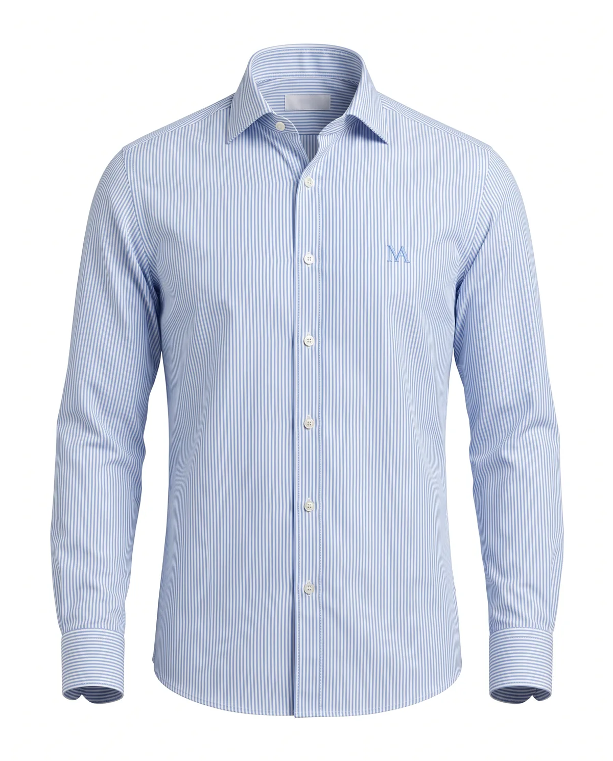 Chemise popeline rayée bleue