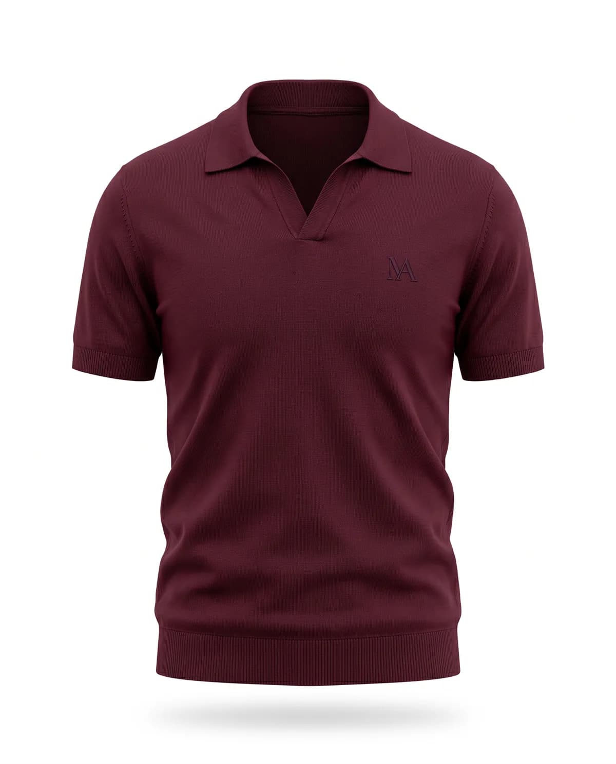 Polo en maille bordeaux